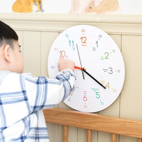 이지러닝 무소음 교육용 벽시계 어린이 시계공부 아이방 인테리어
