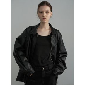 OVERSIZED LEATHER JUMPER_BLACK