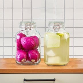 1+1 벨런 유리 밀폐용기 원형 4000ml / 캐니스터 유리병 잼병 원두보관용기