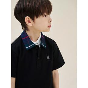 뉴 해릿체크 반팔 칼라 상하세트  블랙 (BI5242U105)