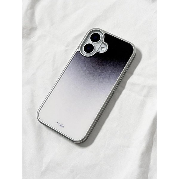 [맥세이프 실버 범퍼] Tonein Black White Gradient 톤인 블랙 화이트 그라데이션 (글로시)