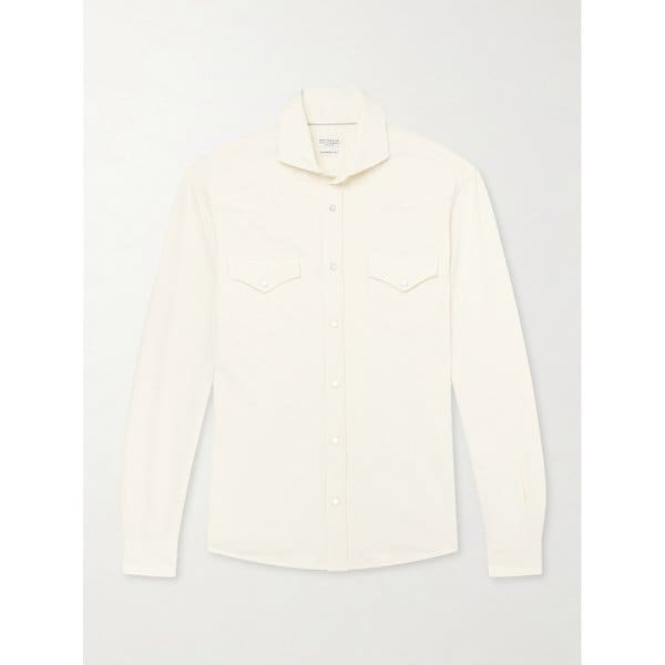 브루넬로쿠치넬리 허니콤 니트 코튼 셔츠 46376663163115438