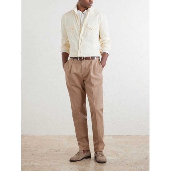 브루넬로쿠치넬리 허니콤 니트 코튼 셔츠 46376663163115438