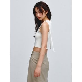 Strap Point Sleeveless Knit Top  Ivory (KE425UM010)