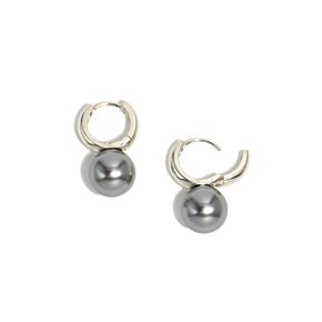 Gray Swarovski Ring Silver Earring Ie331 [Silver]