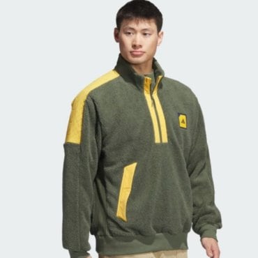 아디다스골프 23년 FW 아디크로스 패디드 플리스 하프집 재킷 HZ3233 (Base Green)