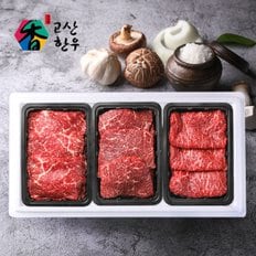 [냉장] 고산한우 1등급이상 암소정육세트 정성드림4호(1.2kg)/불고기400g+국거리400g+산적400g