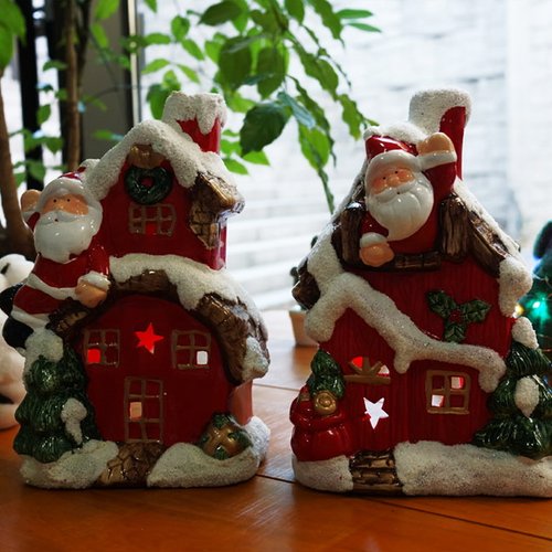 DS-S307산타 하우스 캔들 홀더 1P 크리스마스 선물 장식 카페 소품 상품이미지 2