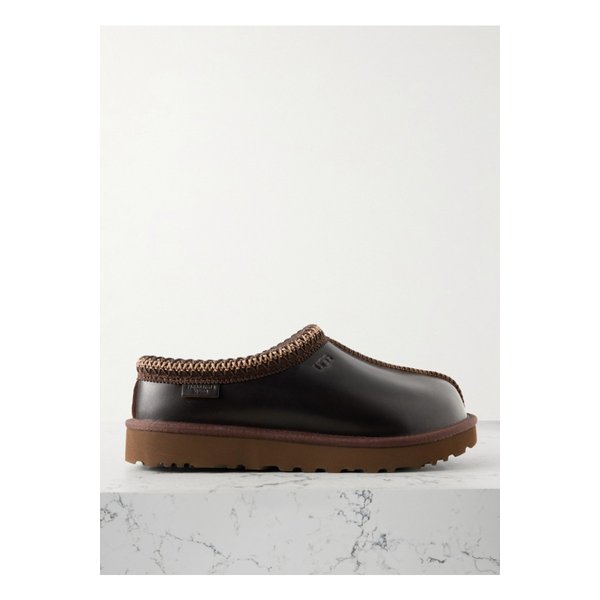 어그 태즈먼 리건 자수 가죽 슬리퍼 브라운 46376663162969275