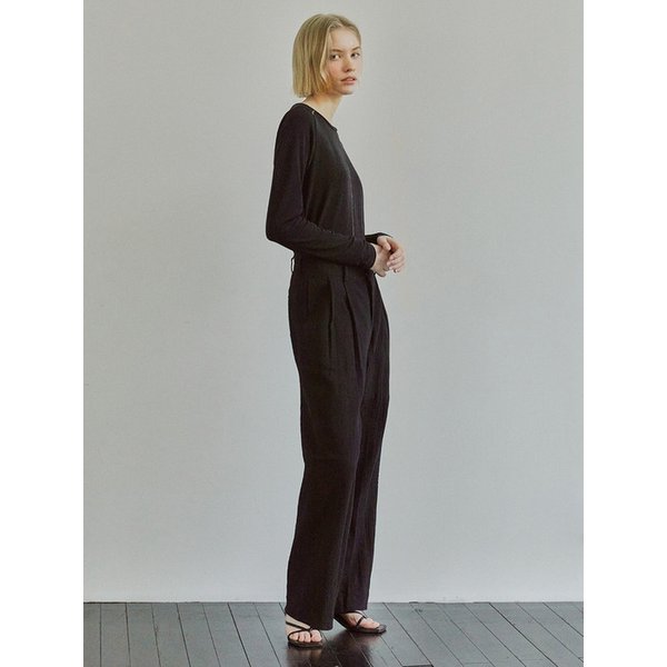 SEERSUCKER TROUSERS / BLACK
