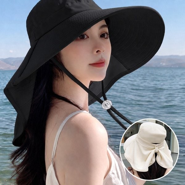 여성 등산 낚시 골프 모자 자외선차단 와이드챙 햇빛가리개 넥커버 썬햇