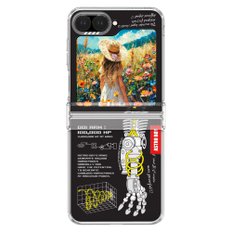 갤럭시 Z플립6 크리스탈 아톰 오토매틱 디자인 힌지 보호 맥세이프 투명 휴대폰 케이스