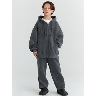 오실롯주니어 [SET] E17 기모 피그 스티치자수 셋업 (차콜)