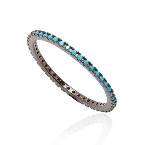 [Ir246]Rainbow SleekChicTurquoise Silver Ring