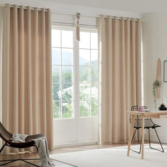  뷰하우스 비츠 3중직 사계절 원톤 암막커튼 커튼봉세트 대형