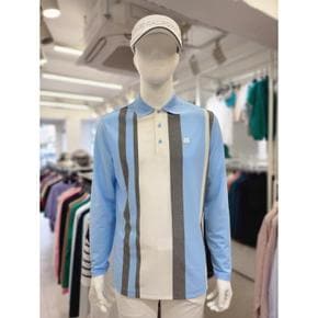 남성 세로 스트라이프 패턴 티셔츠 L11E1TO202 (S46780877)