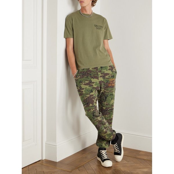 테이퍼드 카모플라주 로고 코튼 저지 스웨트팬츠 46376663162903353