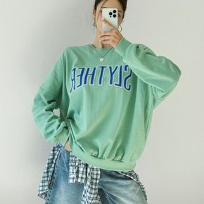 여자 개강룩 오버핏 배색 레터링 대학생 봄 맨투맨