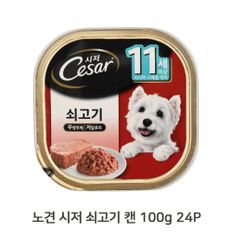 강아지 쇠고기 습식 캔 100g 24P 시저 노견 시니어