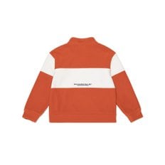 [공식]컬러블럭 마이크로플리스 반집업 맨투맨 키즈 ORANGE