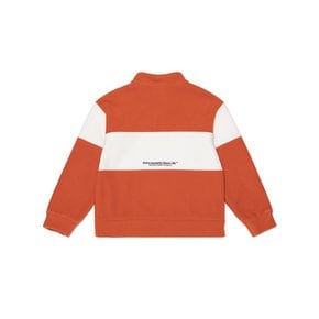 [공식]컬러블럭 마이크로플리스 반집업 맨투맨 키즈 ORANGE