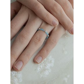 [Silver] Bright aqua blue ring