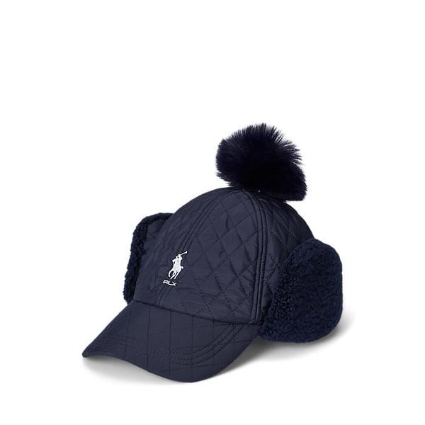 폴로 골프 여성 로고 퀼트 폼폼 캡(WAPGHGS0J420028410)