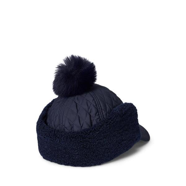 폴로 골프 여성 로고 퀼트 폼폼 캡(WAPGHGS0J420028410)