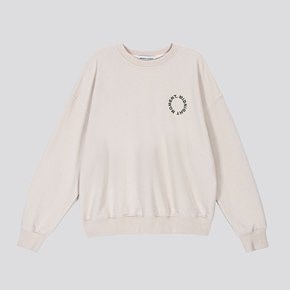 round logo sweat shirt - light beige