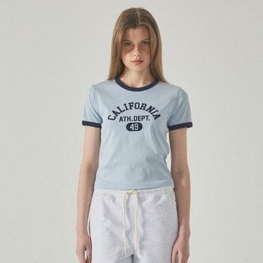 후아유 Campus Ringer Short Sleeve T-shirt  WHRAF2323F