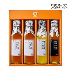 50년전통 대현상회 저온압착 참기름 생참기름 검은깨참기름 180ml 4병 선물세트 (선물케이스포장)