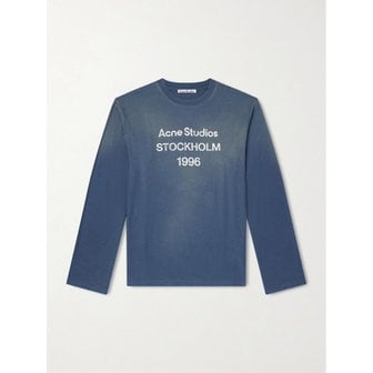 아크네스튜디오 로고 프린트 디스트레스드 코튼 헴프 블렌드 티셔츠 46376663162861398