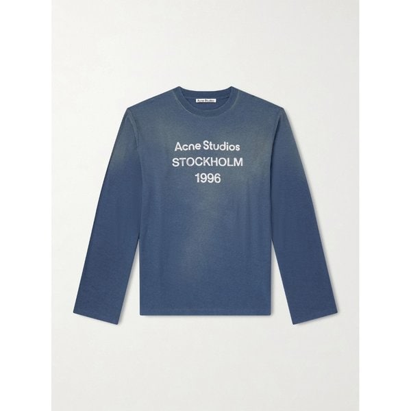 로고 프린트 디스트레스드 코튼 헴프 블렌드 티셔츠 46376663162861398