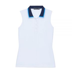 GFORE 지포어 DETAILED COLLAR SLEEVELESS POLO (G4LS23K860D-SNO) (여성 디테일 칼라 슬리브리