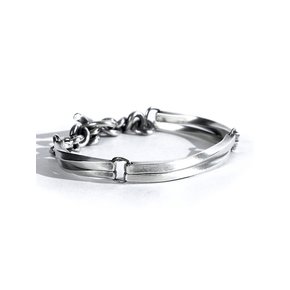SEWN SWEN SILVER DOUBLE THIN LINE TWISTED BRACELET