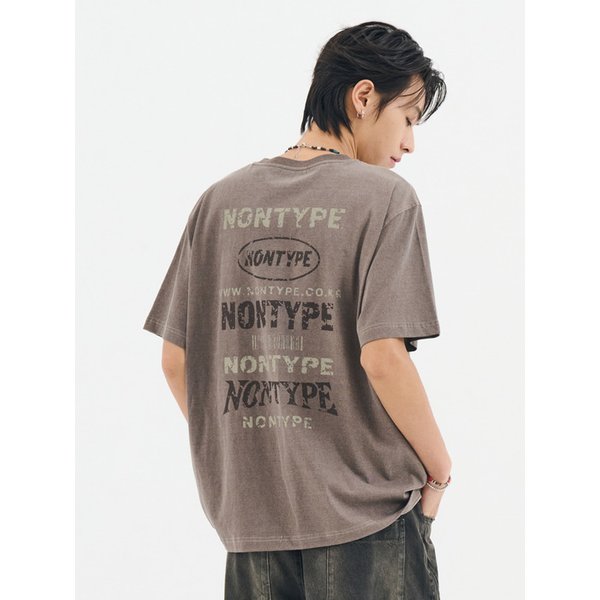 FADED BACK PRINT SYMBOL T-SHIRT (BROWN)