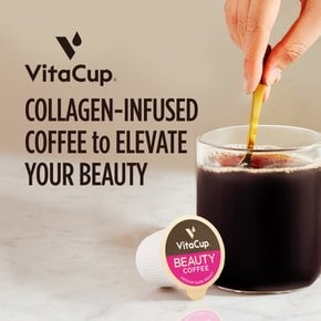 [해외직구] 비타컵  비타컵  뷰티  Collagen  커피  Pods  for  Hair  Skin  &  Nails  with  Collagen  &  Biotin  Medium  Dark  Roast  Keto-Friendly  Recycled  Single  Serve  Pods  Compatible  with  Keurig  K컵  Brewers  16  캡슐