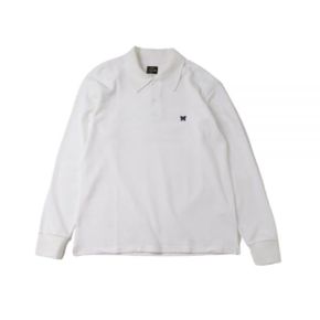 NEEDLES 니들스 LS Polo Shirt - White (PU296) (롱슬리브 폴로 티셔츠)