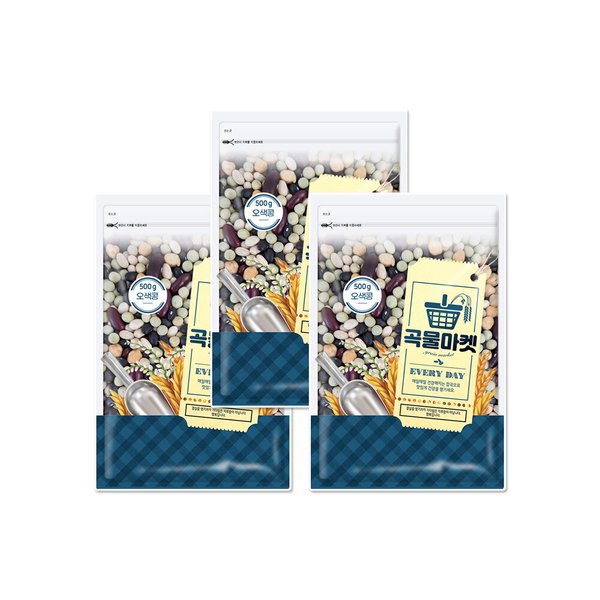 [더프레시] 곡물마켓 오색콩 500g x 3