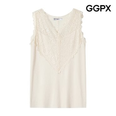 GGPX 딥 레이스 골지 민소매 니트 (GP4KP050F)