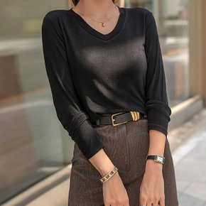 (55~100)  스판 브이넥 롱티셔츠  KO11-T-34