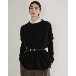 웨이스트 포인트 니트 블랙  WAIST POINT KNIT BLACK