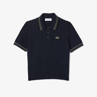 라코스테 [시흥점] 여성 컬러티핑 반팔 폴로 스웨터 AF2620-54N