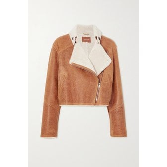 이자벨마랑 압스티야 크롭 시어링 재킷 카멜