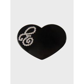 LOGO HEART BARRETTE_BLACK