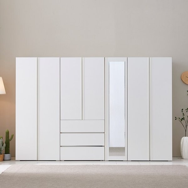 [보루네오] 아르메 시그니아 LPM 키큰장 2800 거울 옷장 세트 (수도권무배)