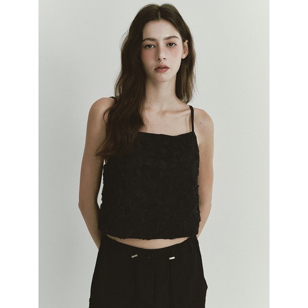 [리퍼브]ROSE STRAP SLEEVELESS (BLACK)