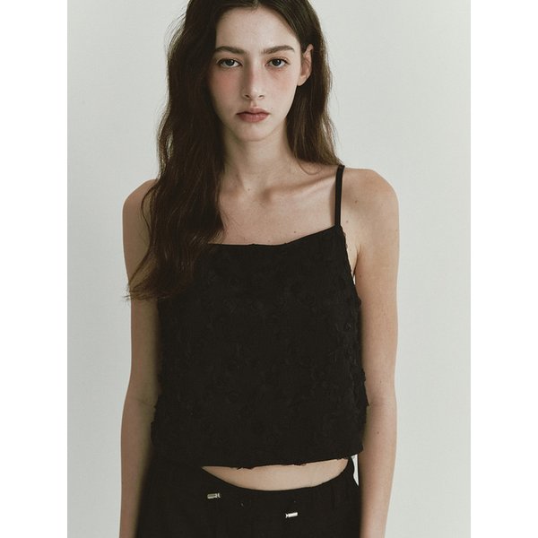 [리퍼브]ROSE STRAP SLEEVELESS (BLACK)