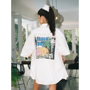 BEACH DAY PRINT OVERSIZED SHIRT_IVORY