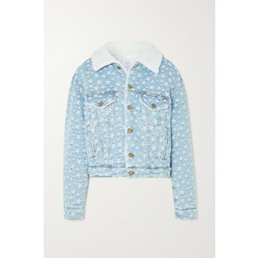 Fleece-trimmed Denim-jacquard Jacket 라이트 데님